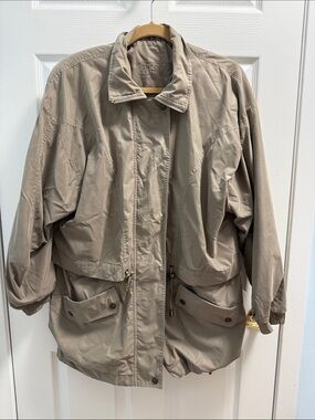 Aero Women's Taupe Utility Jacket with Drawcord Waist